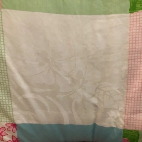 Lilly Pulitzer twin patchwork comforter quilted flowers reversible 100% cotton - Picture 8 of 11